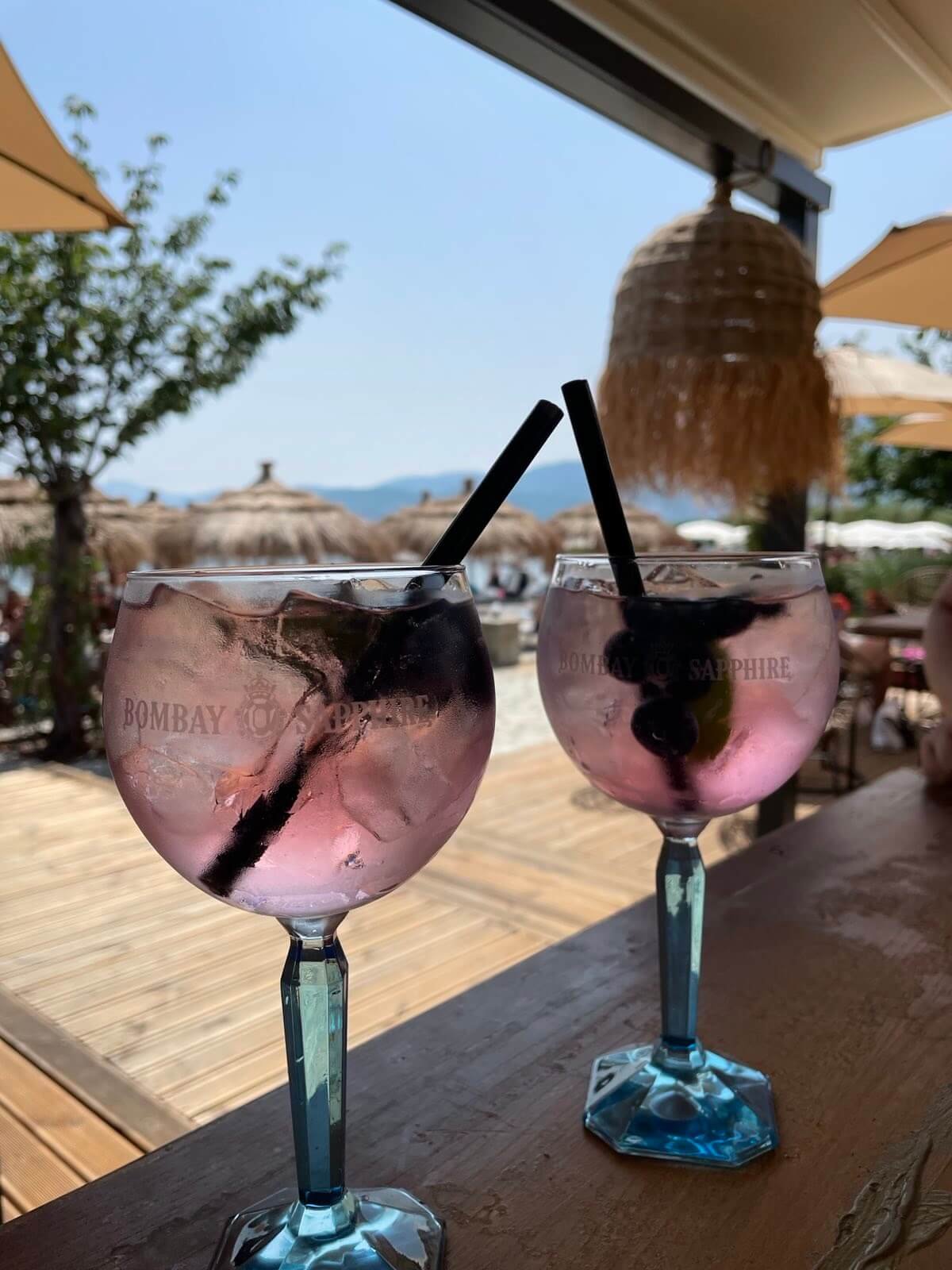Cocktails on bartop